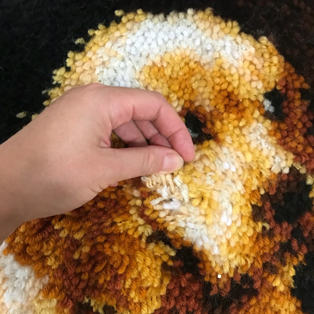 Handmade Latch Hook Pappy rug.